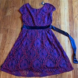 Miusol Purple and Pink Lace Dress
